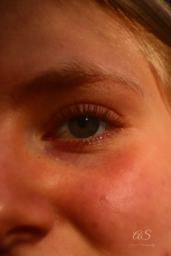 Extreme close-up of a sunlit eye